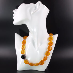 Collier ambre orange AC-09