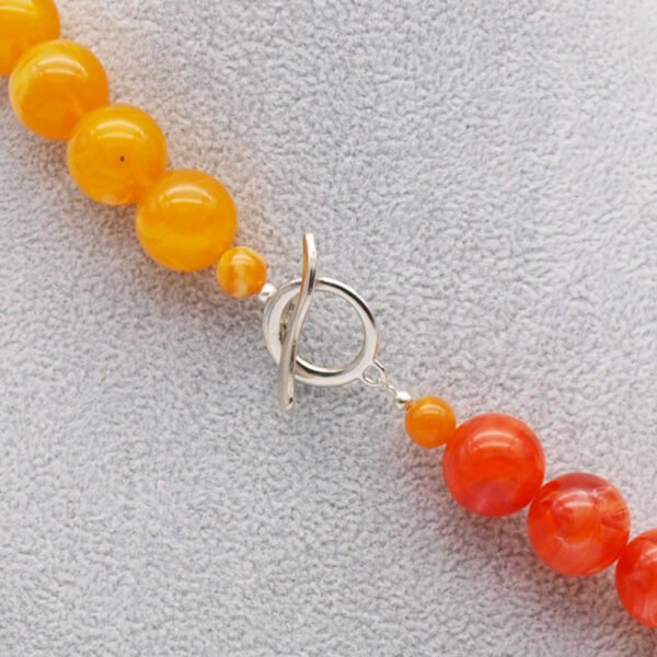 Collier ambre orange et rouge AC-18