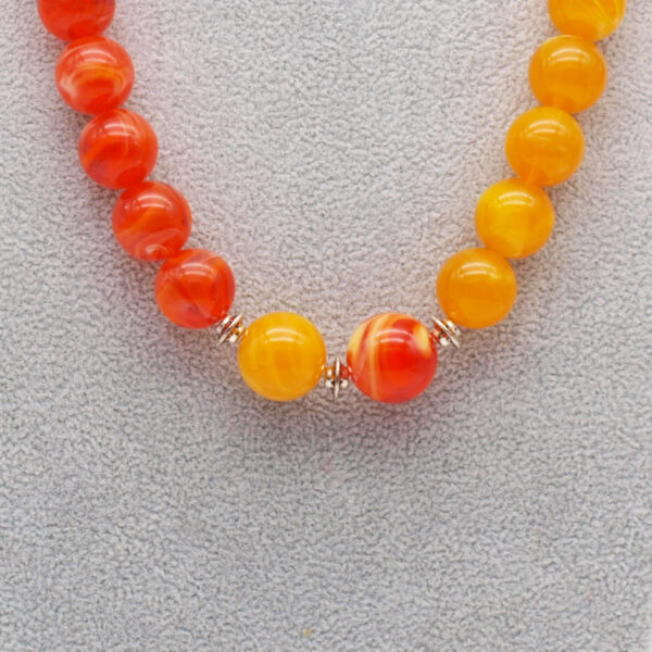 Collier ambre orange et rouge AC-18