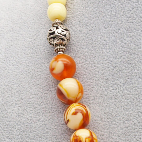 Collier ambre jaune et orange AC-039 48cm femme – Image 3