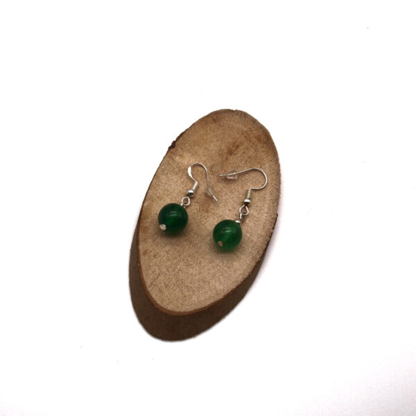 boucles d'oreilles agate verte