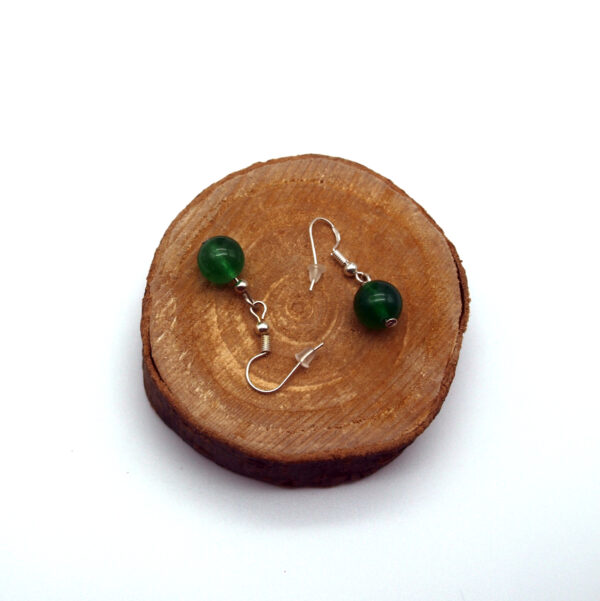 boucles d'oreilles agate verte AG-106