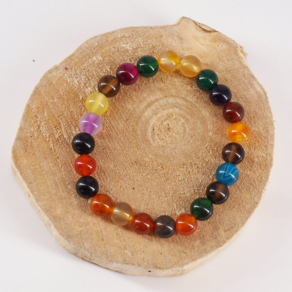 Bracelet agate multicolore AG-223