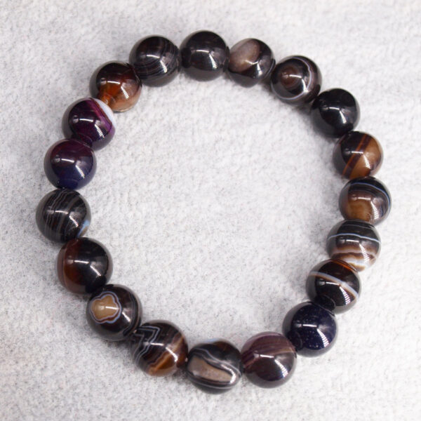 Bracelet agate foncée et noire AG-228