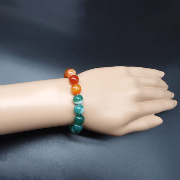 Parure agate orange et verte AG-301 femme