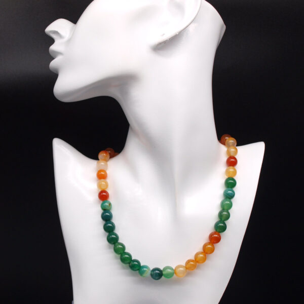 Parure agate orange et verte AG-301 femme