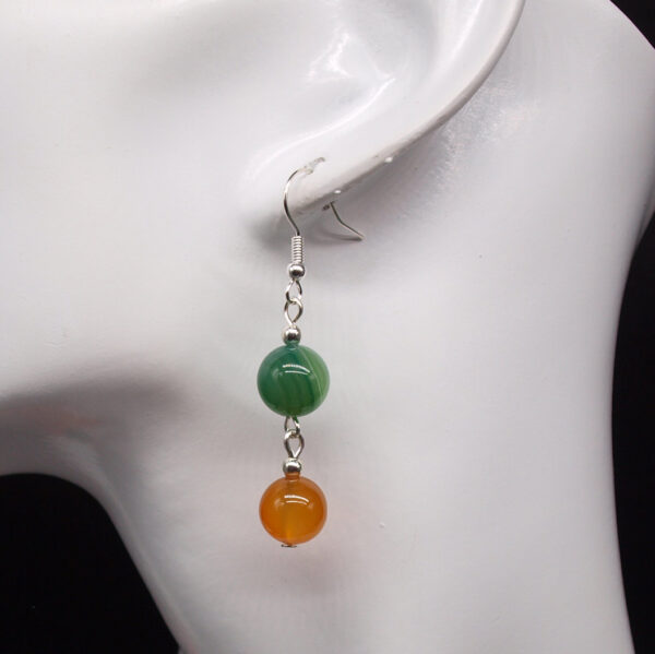Parure agate orange et verte AG-301 femme