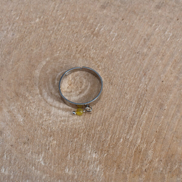 Bague agate jaune et acier inoxydable AG-403