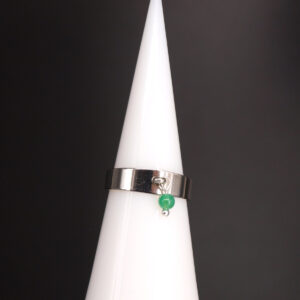 Bague agate verte et acier inoxydable AG-406