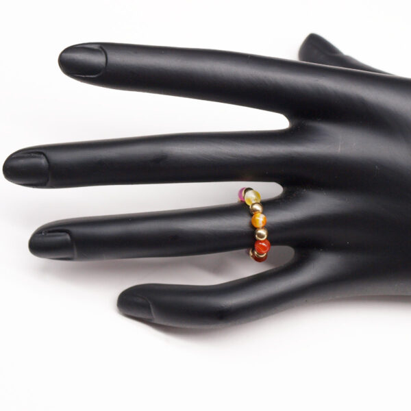 Bague agate multicolore AG-407