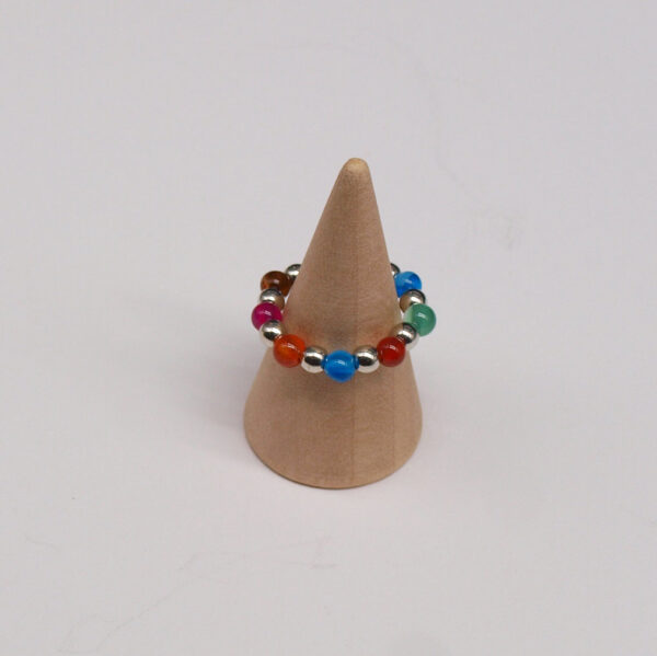 Bague agate multicolore AG-407