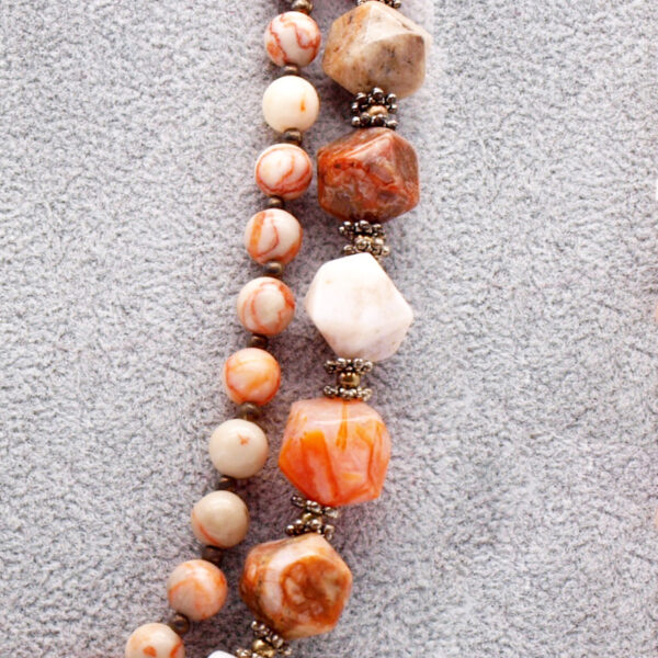Collier agate marbrée AG-112 49cm femme – Image 3