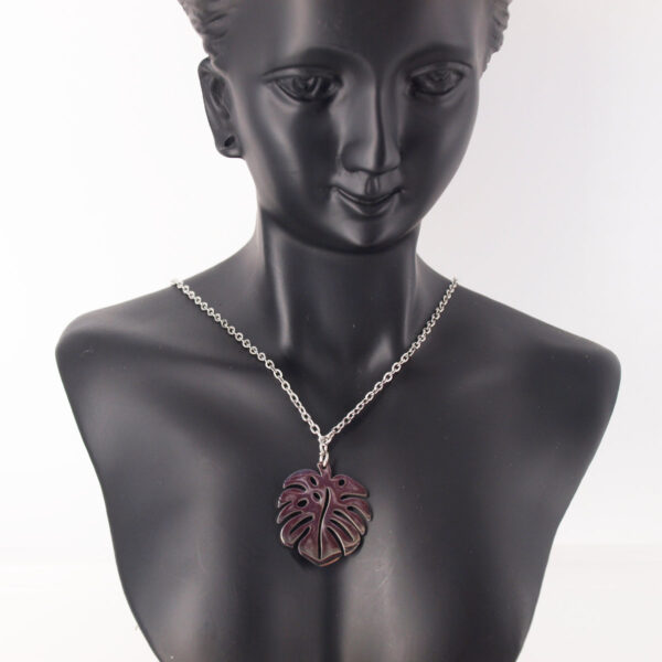 Collier acier inoxydable feuille AI-114
