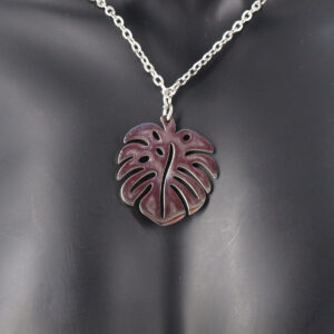 Collier acier inoxydable feuille AI-114