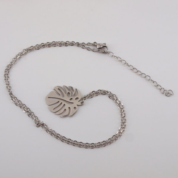 Collier acier inoxydable feuille AI-114