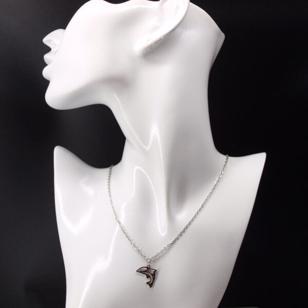 Collier acier inoxydable dauphin filigrane AI-133