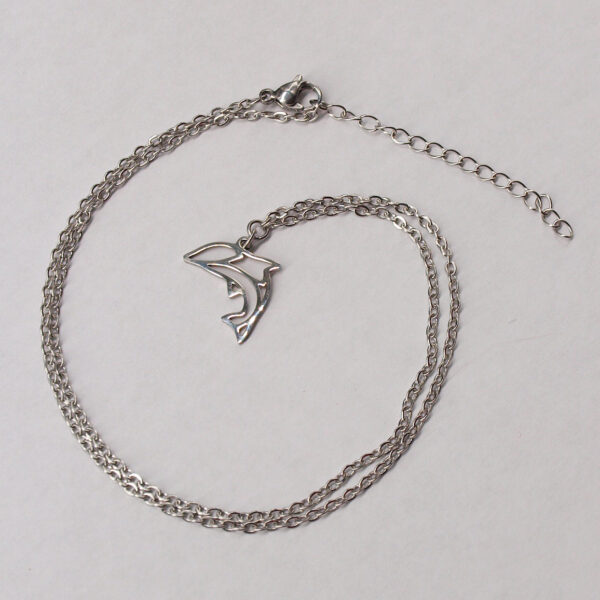 Collier acier inoxydable dauphin filigrane AI-133