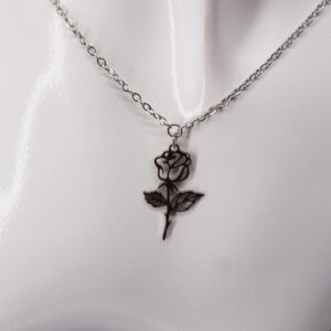 Collier acier inoxydable rose filigrane AI-147