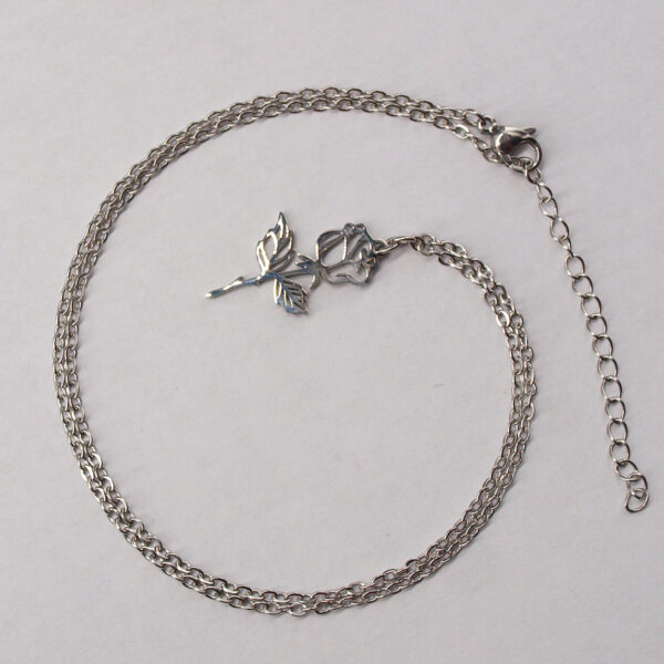 Collier acier inoxydable rose filigrane AI-147
