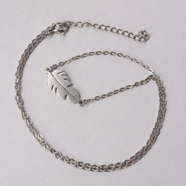 Collier acier inoxydable plume AI-149