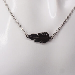 Collier acier inoxydable plume AI-149