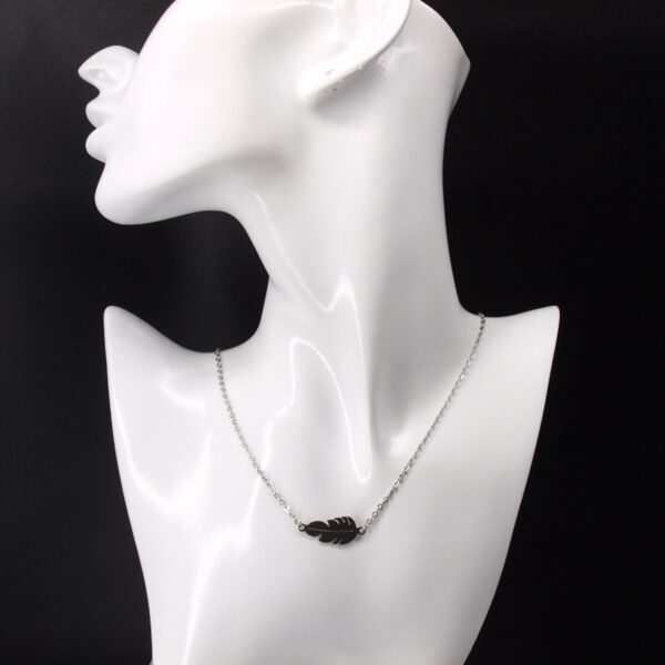 Collier acier inoxydable plume AI-149