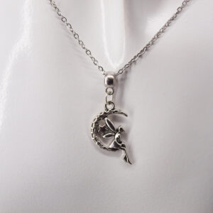Collier acier inoxydable fée et lune AI-156