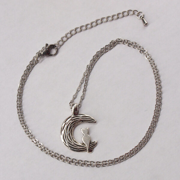 Collier acier inoxydable chat et lune AI-157
