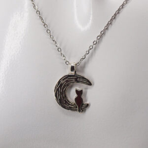 Collier acier inoxydable chat et lune AI-157
