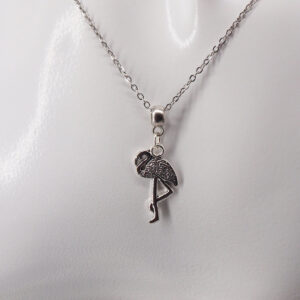 Collier acier inoxydable flamant rose AI-159