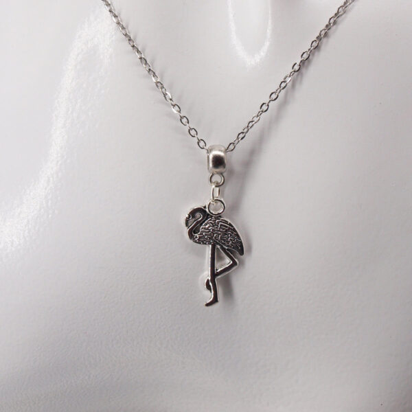 Collier acier inoxydable flamant rose AI-159