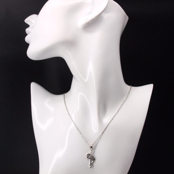 Collier acier inoxydable flamant rose AI-159