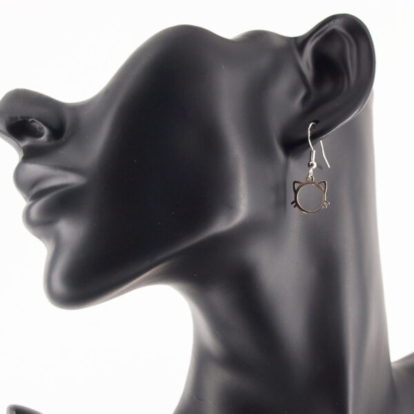 Boucles d'oreilles acier inoxydable chat AI-204