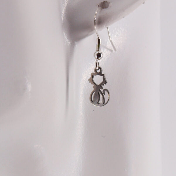 Boucles d'oreilles acier inoxydable chat AI-206