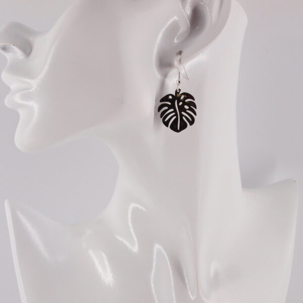 Boucles d'oreilles acier inoxydable feuille AI-210