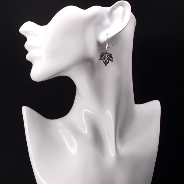 Boucles d'oreilles acier inoxydable feuille AI-213