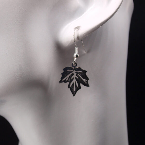 Boucles d'oreilles acier inoxydable feuille AI-213