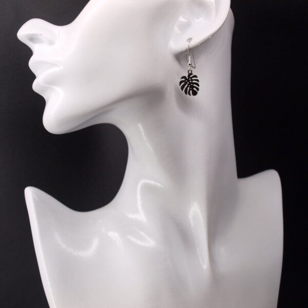 Boucles d'oreilles acier inoxydable feuille de bananier AI-233