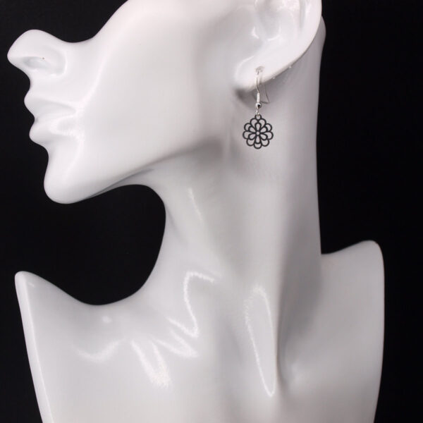Boucles d'oreilles acier inoxydable fleurs AI-237