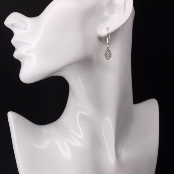 Boucles d'oreilles acier inoxydable feuille AI-238