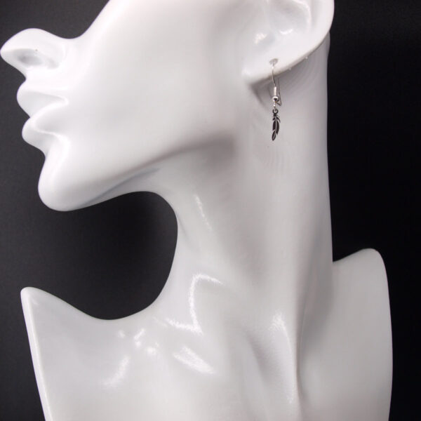 Boucles d'oreilles acier inoxydable plume AI-256