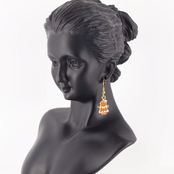 Boucles d'oreilles acier inoxydable bonhomme de pain d'épices AIG-202