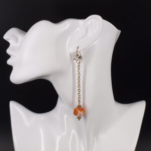 Boucles d'oreilles pendante en agate veinée AG-105