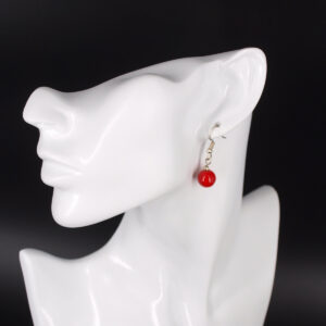 Boucles d'oreilles corail rouge C-101