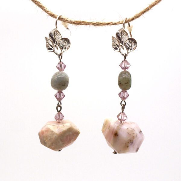 Boucles d'oreilles quartz rose qr-101