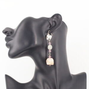 Boucles d'oreilles quartz rose qr-101