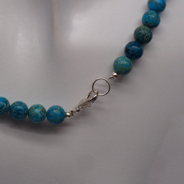 Parure chrysocolle et jaspe bleu CH-301 femme