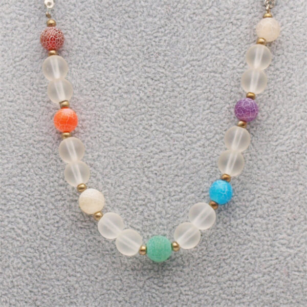 Collier agate transparente 7 chakras CHA-100