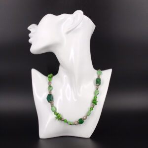 Collier jade vert et cristal JD-103