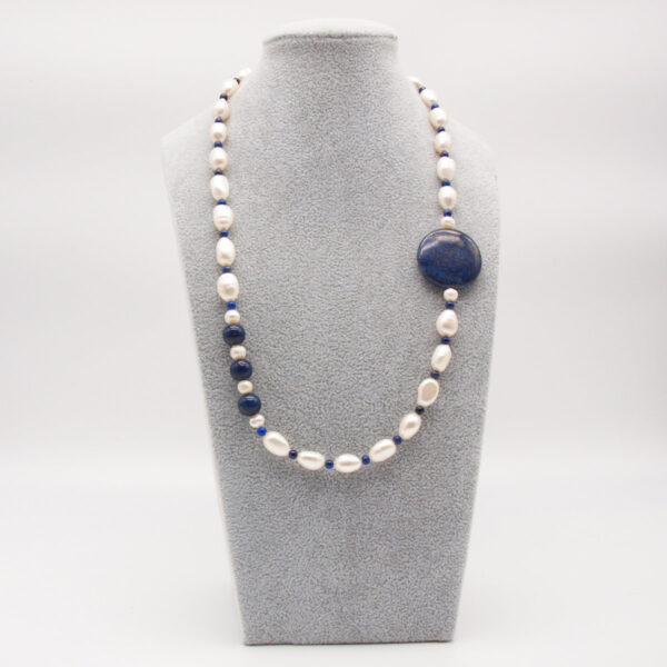 Collier lapis-lazuli et késhi LZ-101